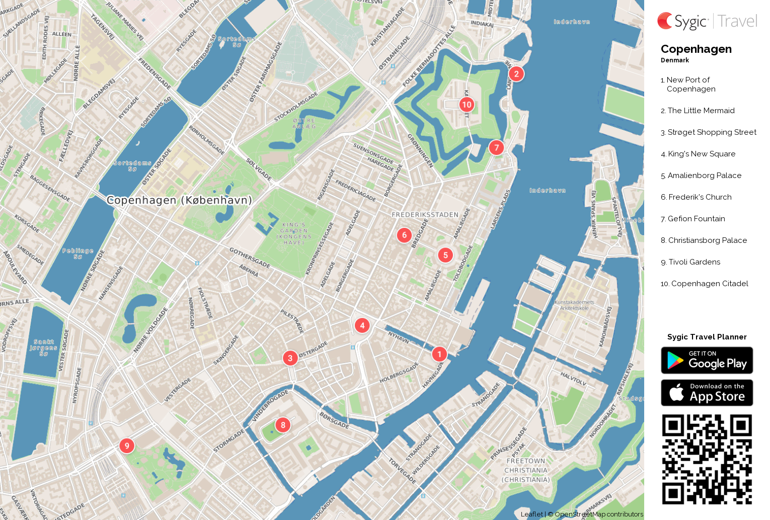 Plano turístico de Copenhague - Dinamarca